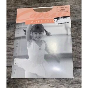 New Capezio Ultra Soft  Suntan Footed Tights Style 1815c Sz 8-12 Youth Girls